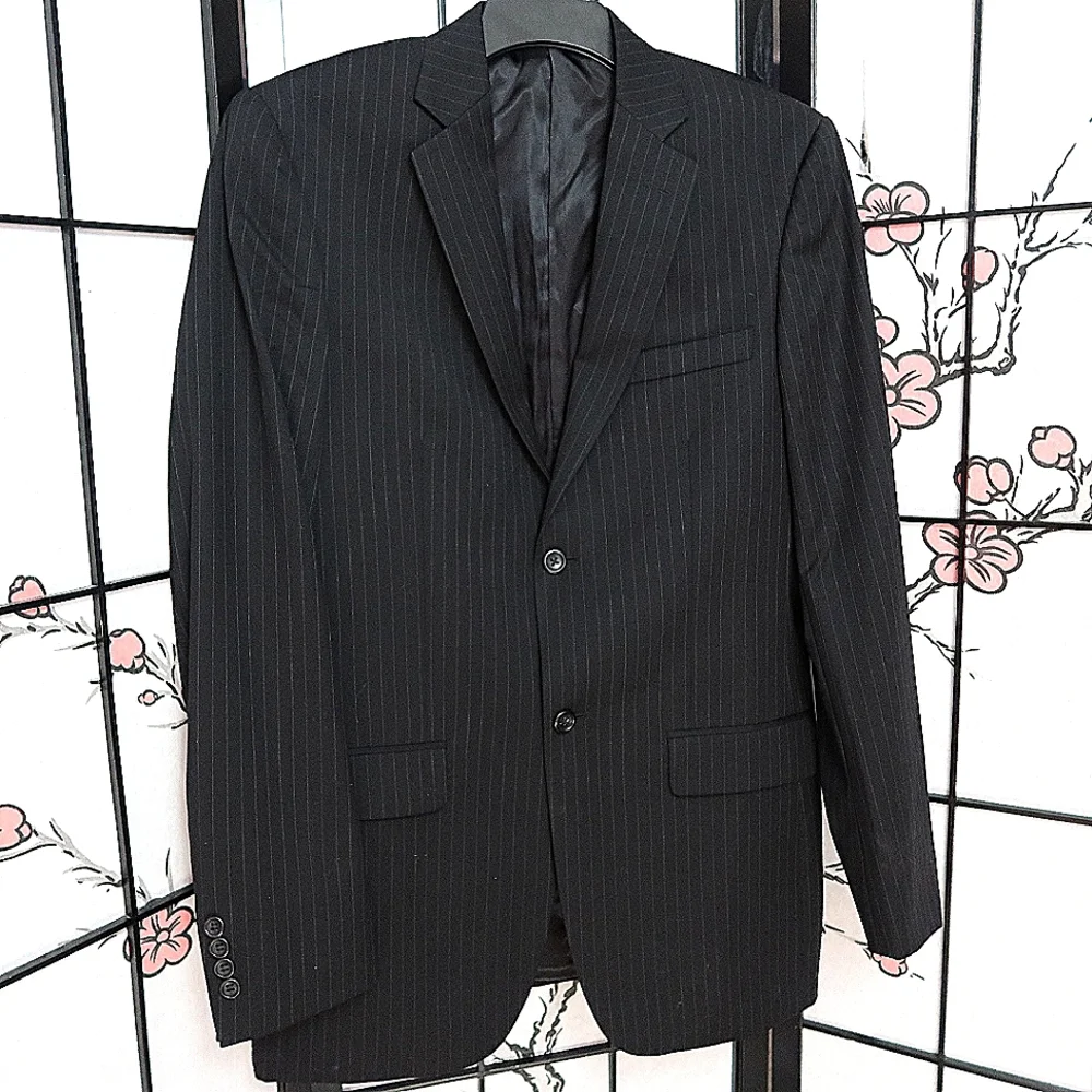 S Pronto Uomo Black Suit Jacket with Modern Fit Size Large